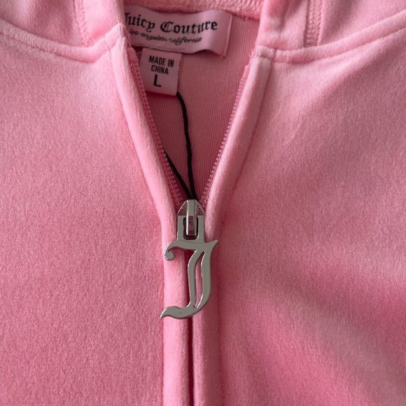 JUICY COUTURE POWDER PUFF VELOUR SET! Shorts and zip jacket! New! L - Picture 10 of 11